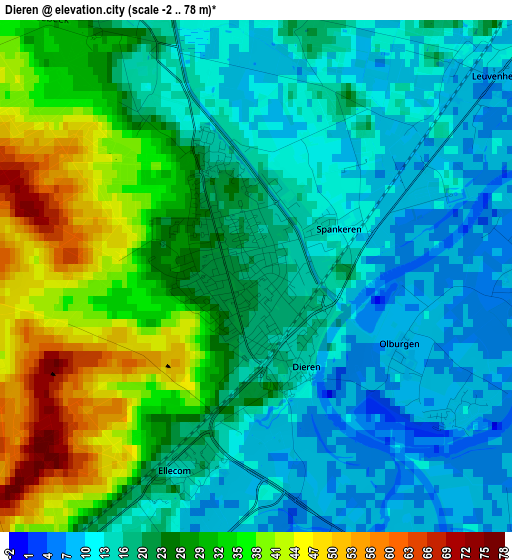 Dieren elevation map
