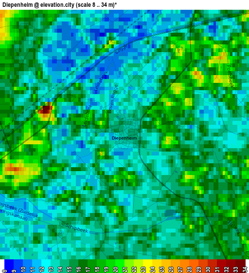 Diepenheim elevation map