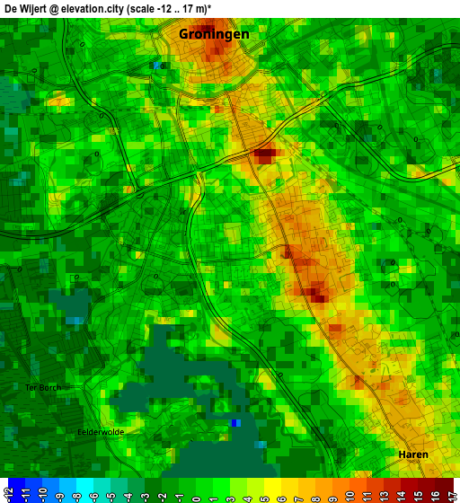 De Wijert elevation map