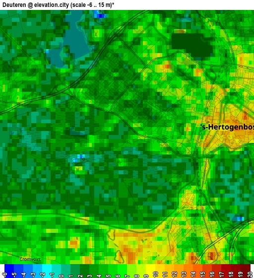 Deuteren elevation map