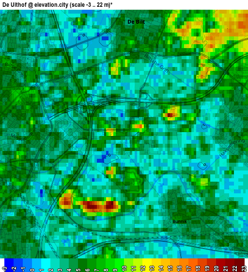 De Uithof elevation map