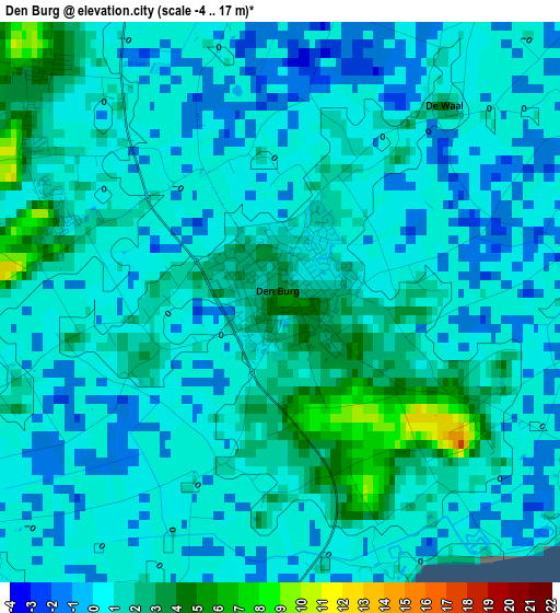 Den Burg elevation map