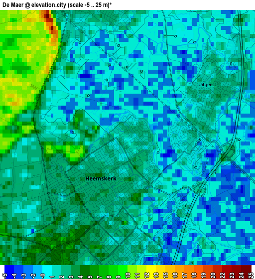 De Maer elevation map