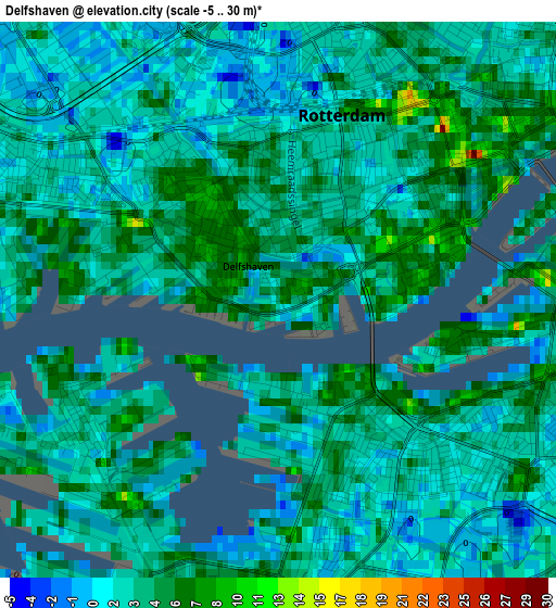 Delfshaven elevation map