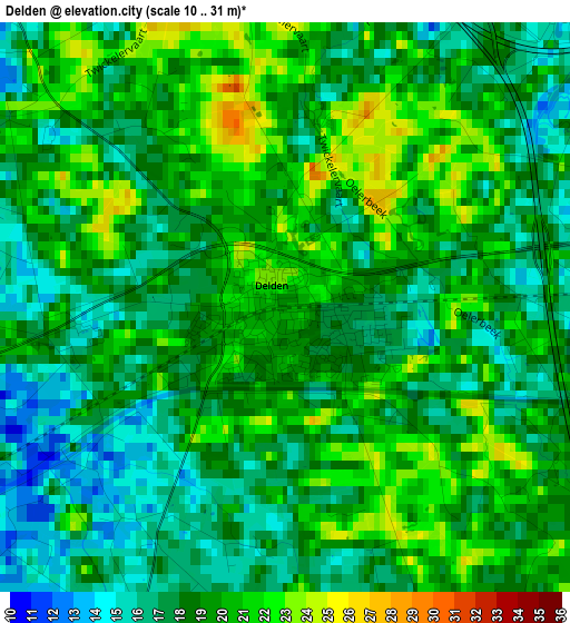 Delden elevation map