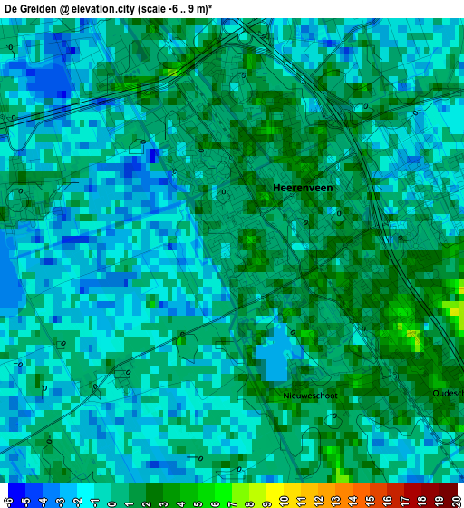 De Greiden elevation map