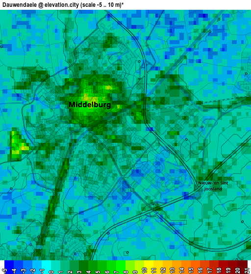 Dauwendaele elevation map