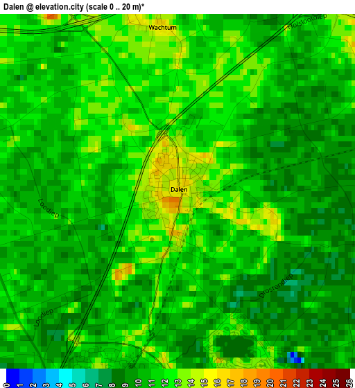 Dalen elevation map