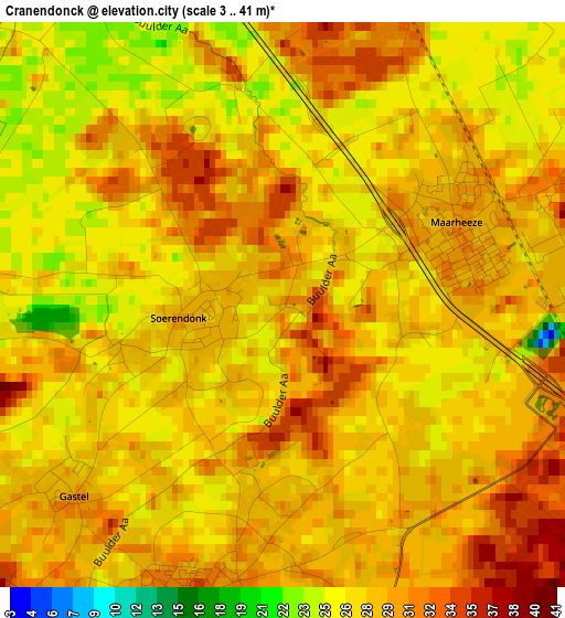 Cranendonck elevation map