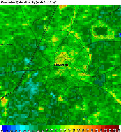 Coevorden elevation map