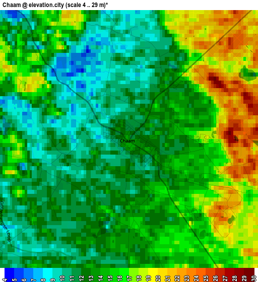 Chaam elevation map