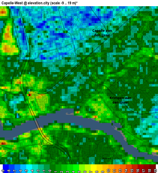 Capelle-West elevation map