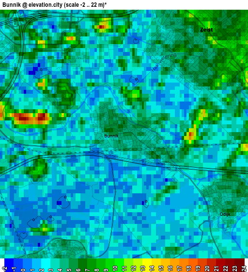 Bunnik elevation map