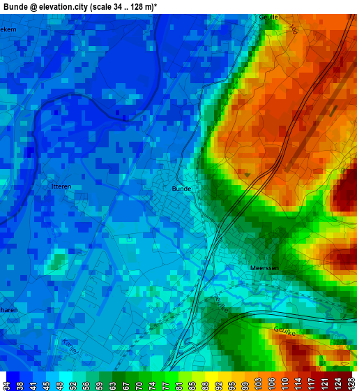 Bunde elevation map