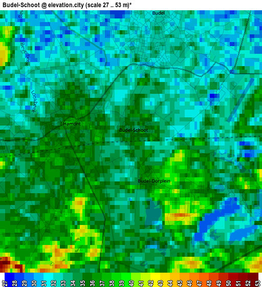 Budel-Schoot elevation map