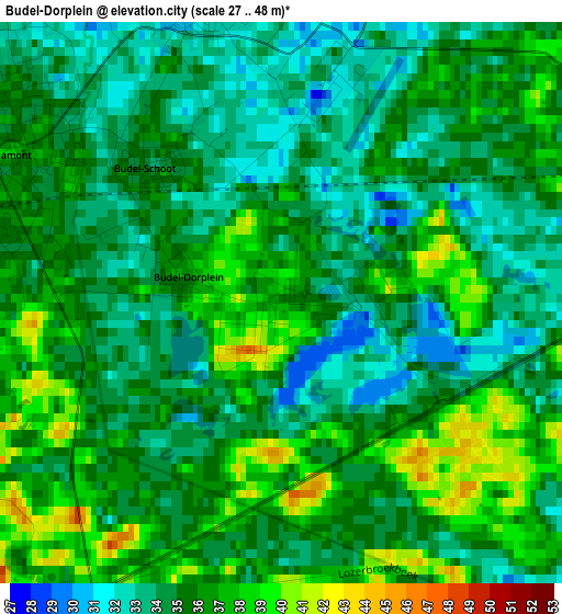 Budel-Dorplein elevation map