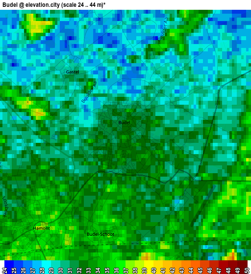 Budel elevation map