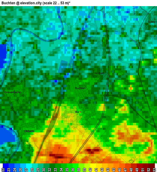 Buchten elevation map