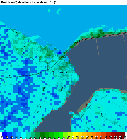 Bruinisse elevation map