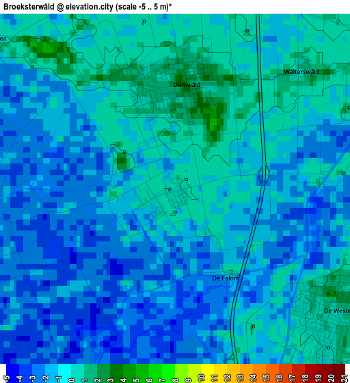 Broeksterwâld elevation map