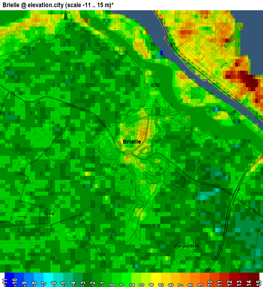 Brielle elevation map