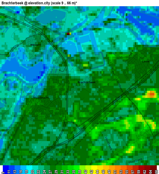 Brachterbeek elevation map