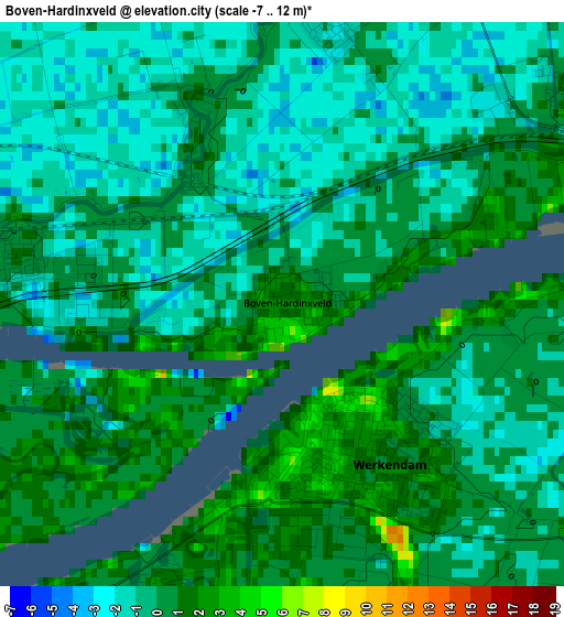 Boven-Hardinxveld elevation map