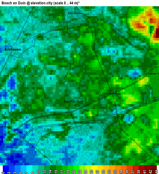 Bosch en Duin elevation map