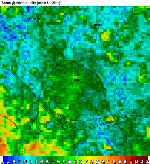 Borne elevation map