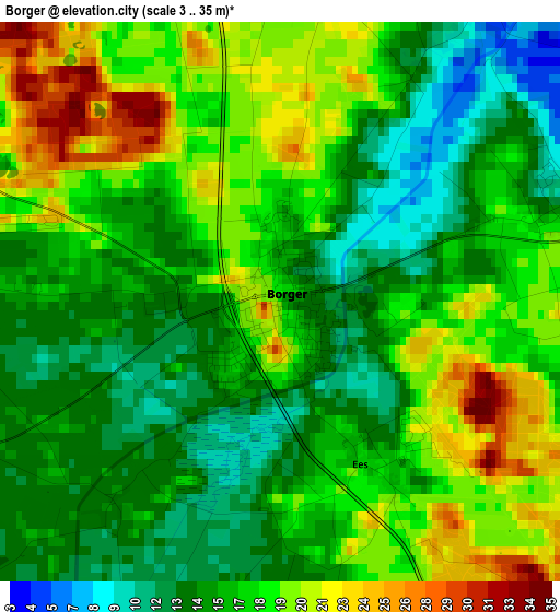 Borger elevation map