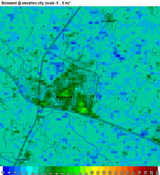 Bolsward elevation map