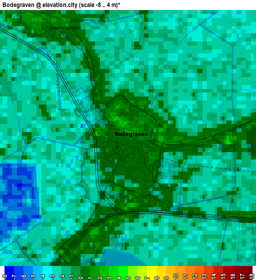 Bodegraven elevation map