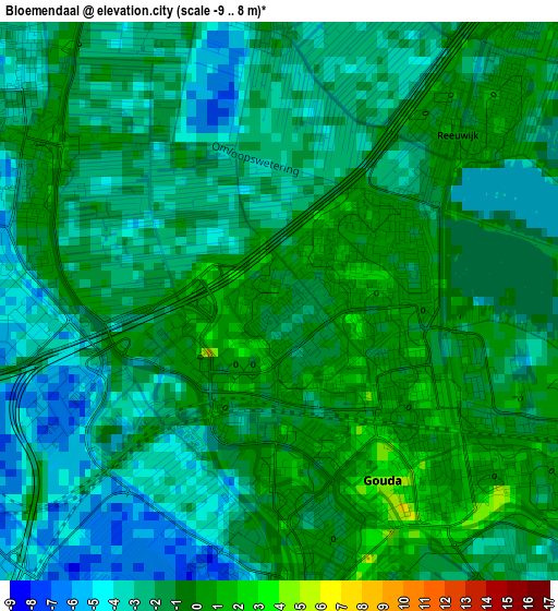 Bloemendaal elevation map