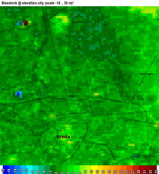 Biesdonk elevation map