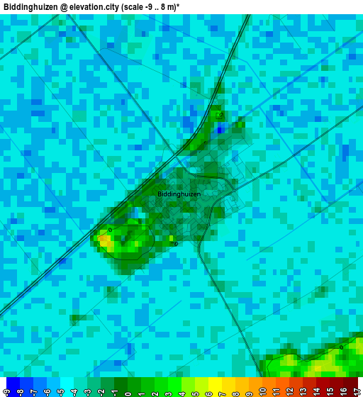 Biddinghuizen elevation map