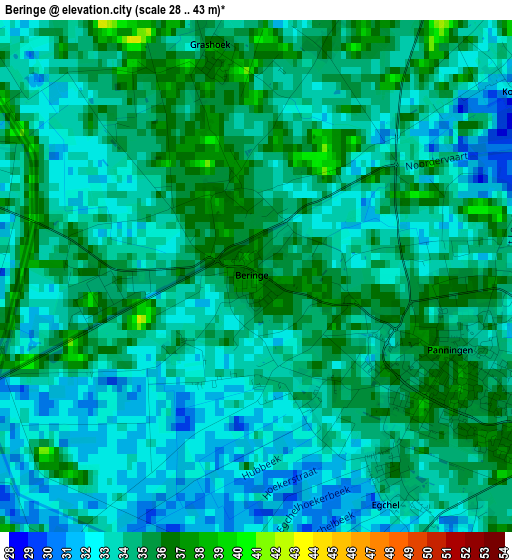 Beringe elevation map