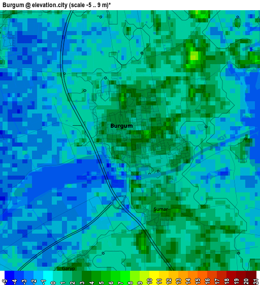 Burgum elevation map