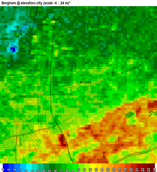 Berghem elevation map