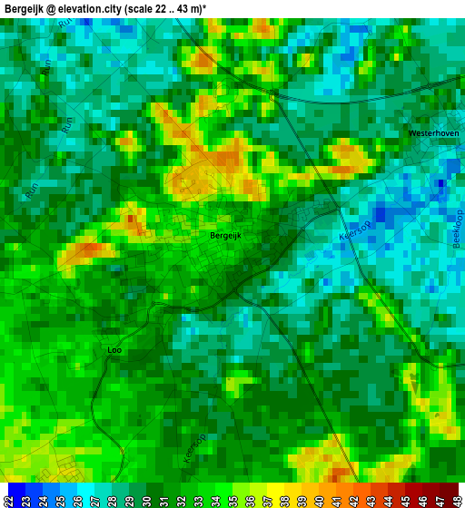 Bergeijk elevation map