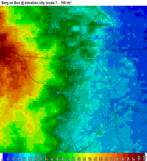 Berg en Bos elevation map