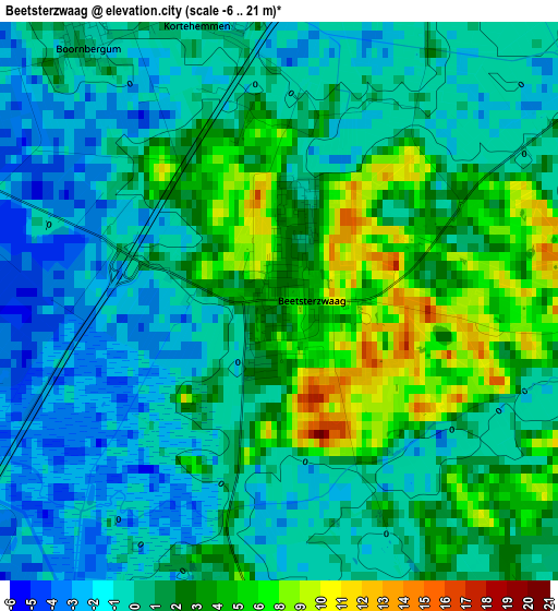 Beetsterzwaag elevation map