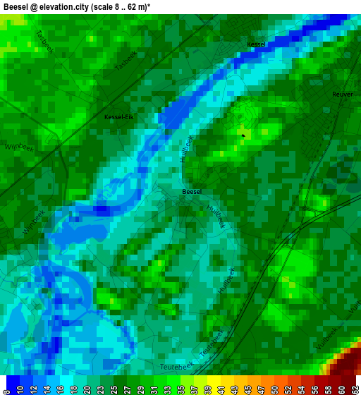 Beesel elevation map