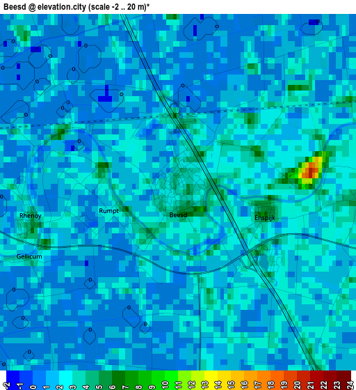 Beesd elevation map