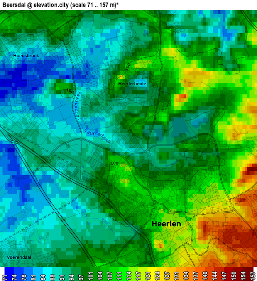 Beersdal elevation map