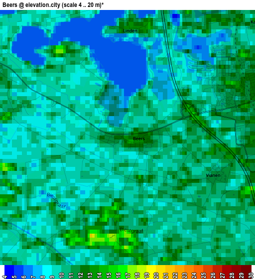 Beers elevation map