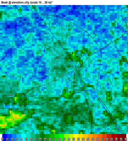 Beek elevation map