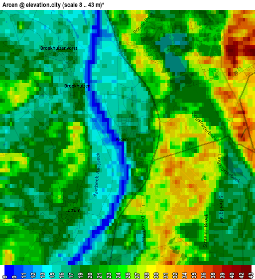 Arcen elevation map