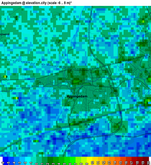 Appingedam elevation map