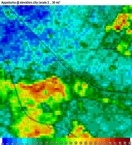 Appelscha elevation map