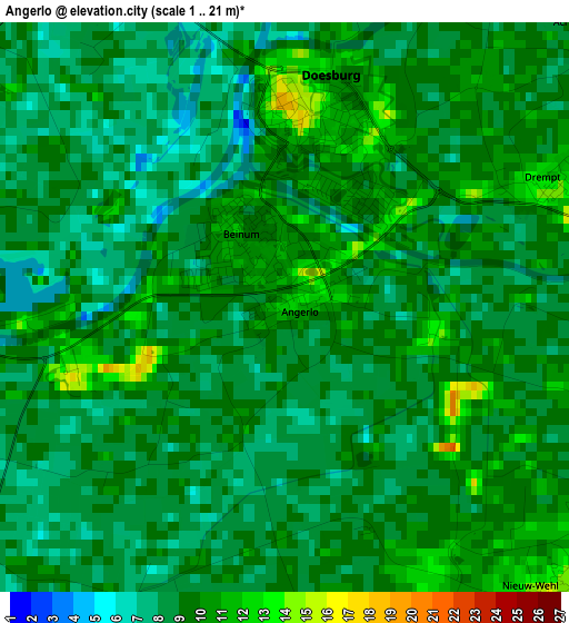 Angerlo elevation map